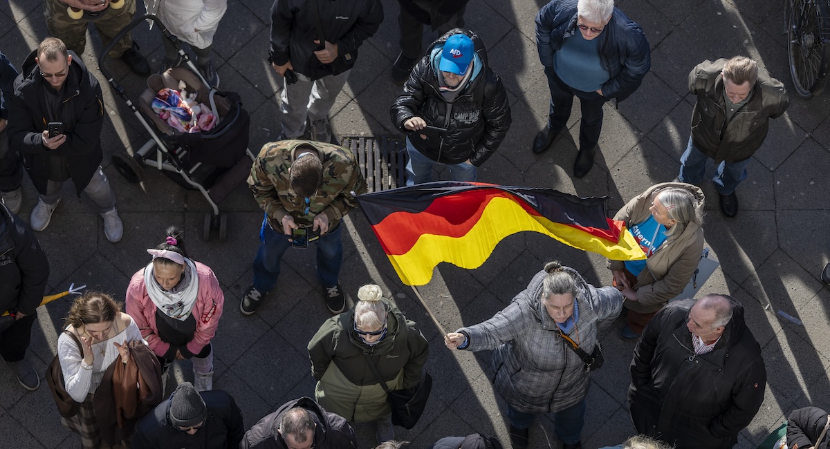 Una manifestazione per AfD a Berlino, 22 febbraio
(Maja Hitij/Getty Images)